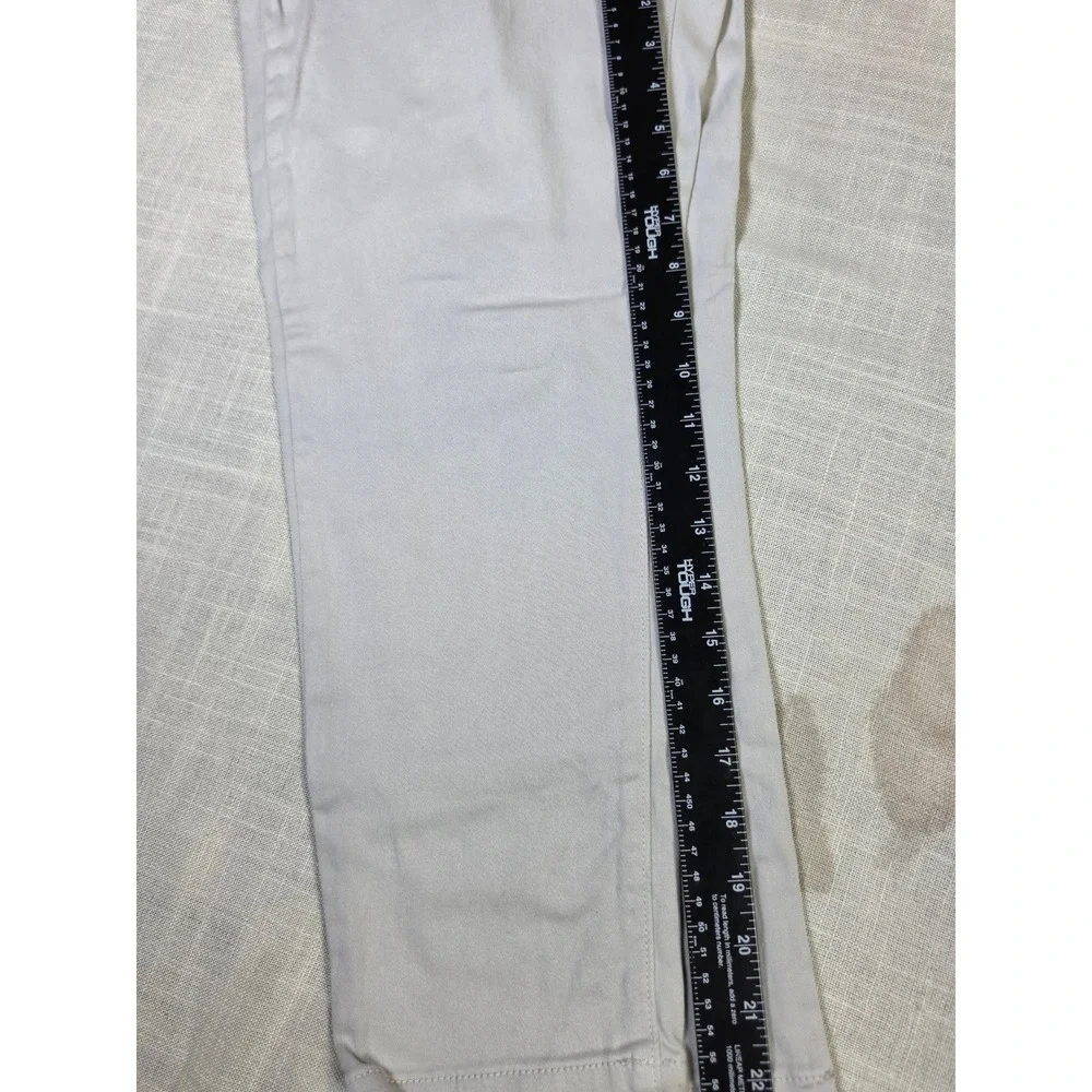 Michael Kors Izzy Cropped Skinny Jeans Light Gray Gold Hardware Size 10